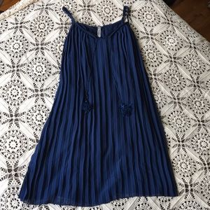 Dark Blue Pleated Dress